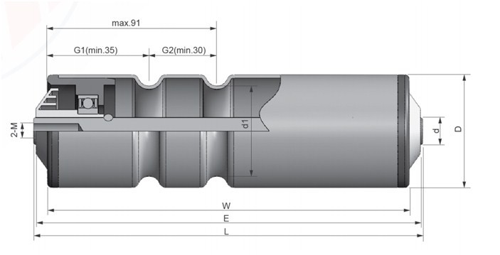 ML2240型 雙槽“O"帶輸送輥筒 內螺紋式