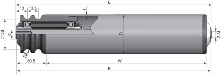 ML2260型 雙槽“O”帶輪輥筒 內螺紋式